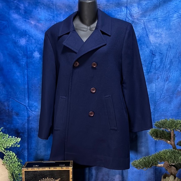 Vintage Pendleton 100% virgin Wool size 6 navy double breasted Pea Coat - Picture 2 of 9